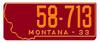 1933 MONTANA STATE LICENSE PLATE - 