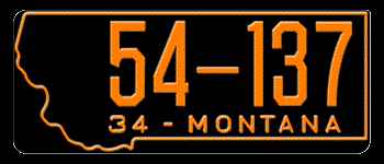 1934 MONTANA STATE LICENSE PLATE - 