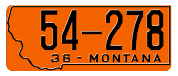 1936 MONTANA STATE LICENSE PLATE - 