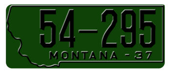 1937 MONTANA STATE LICENSE PLATE - 