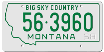 1968 MONTANA STATE LICENSE PLATE - 