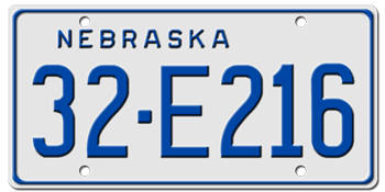 1984 NEBRASKA STATE LICENSE PLATE-- - This plate also used in 1985 and 1986