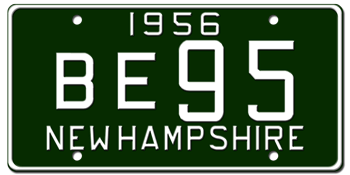 1956 NEW HAMPSHIRE STATE LICENSE PLATE--