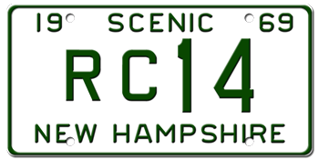 1969 NEW HAMPSHIRE STATE LICENSE PLATE--