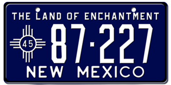 1945 NEW MEXICO STATE LICENSE PLATE--