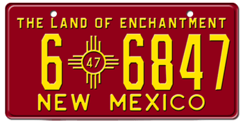 1947 NEW MEXICO STATE LICENSE PLATE--