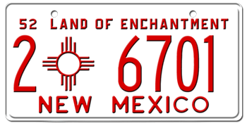 1952 NEW MEXICO STATE LICENSE PLATE--