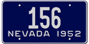1952 NEVADA STATE LICENSE PLATE--