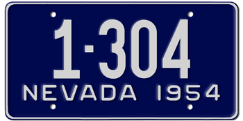 1954 NEVADA STATE LICENSE PLATE--