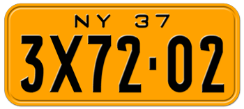 1937 NEW YORK STATE LICENSE PLATE--