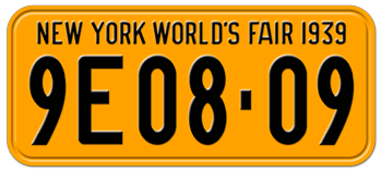 1939 NEW YORK STATE LICENSE PLATE--