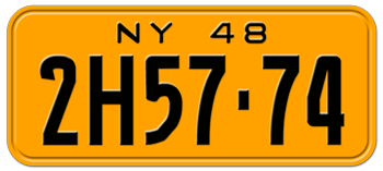 1948 NEW YORK STATE LICENSE PLATE-- - This  plate was also used in 1949