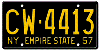 1957 NEW YORK STATE LICENSE PLATE--
