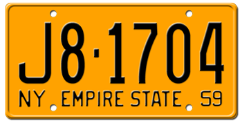 1959 NEW YORK STATE LICENSE PLATE--