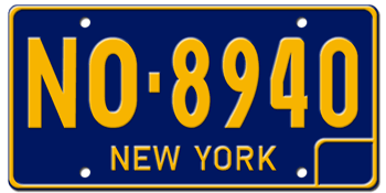 1966 NEW YORK STATE LICENSE PLATE-- IN THICKER FONT - This plate was also used in 67, 68, 69, 70, 71, 72, and 1973