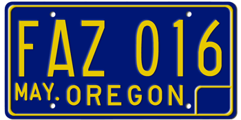 1965 OREGON STATE LICENSE PLATE-- - This plate was also used in 66, 67, 68, 69, 70, 71, 72, and 1973