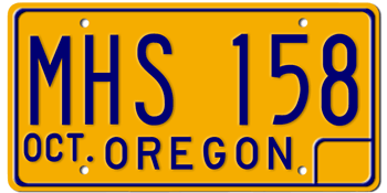 1974 OREGON STATE LICENSE PLATE-- - This plate was also used in 75, 76, 77, 78, 79, 80, 81, 82, 83, 84, 85, 86, and 1987.
