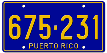 1967 TO 1970 PUERTO RICO LICENSE PLATE--