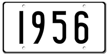 YEAR BUILT U.S.A. STYLE 2080 WHITE LICENSE PLATE - Personalized with the year of the manufacture in black