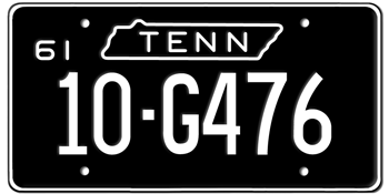 1961 TENNESSEE STATE LICENSE PLATE - 