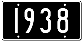 YEAR BUILT U.S.A. STYLE 2075 BLACK LICENSE PLATE - Personalized with the year of the manufacture in white