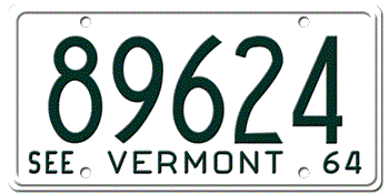 1964 VERMONT STATE LICENSE PLATE--