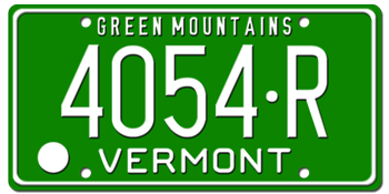 1977 VERMONT STATE LICENSE PLATE--
