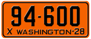1928 WASHINGTON STATE LICENSE PLATE - 