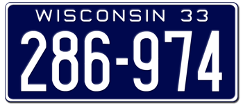 1933 WISCONSIN STATE LICENSE PLATE--