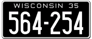 1935 WISCONSIN STATE LICENSE PLATE--