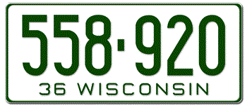 1936 WISCONSIN STATE LICENSE PLATE--