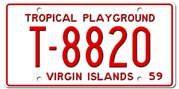 1959 US VIRGIN ISLANDS LICENSE PLATE--