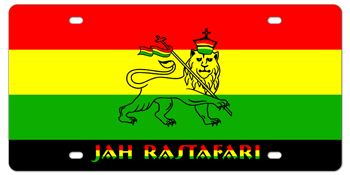 RASTAFARI FLAG LICENSE PLATE (POPULAR IN JAMAICA, GUYANA, TRINIDAD, ETC...)