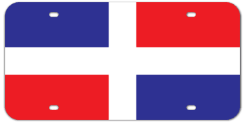 DOMINICAN REPUBLIC FLAG LASER LICENSE PLATE