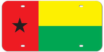 GUINEA-BISSAU FLAG LASER LICENSE PLATE