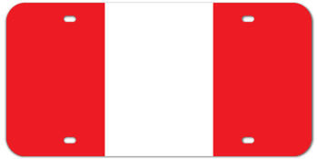 PERU FLAG LASER LICENSE PLATE