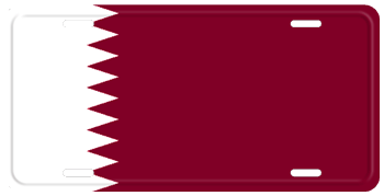 QATAR FLAG LASER LICENSE PLATE