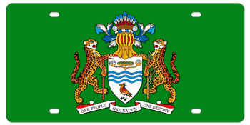 GUYANA COAT OF ARMS GREEN LICENSE PLATE