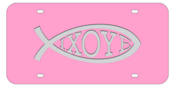IXOYE FISH PINK LASER LICENSE PLATE