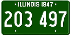 Illinois License Plates 1947 Illinois License Plates