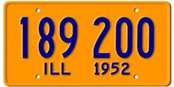 Illinois License Plates 1952 Illinois License Plates