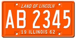 Illinois License Plates 1962 Illinois License Plates