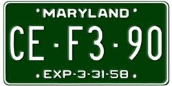 Maryland License Plates Maryland License Plates