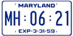 Maryland License Plates Maryland License Plates