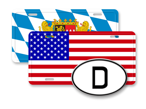 Flag License Plates/Oval ID