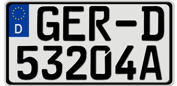 GERMAN LICENSE PLATE USA SIZE -