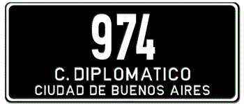 ARGENTINA DIPLOMATIC AUTO LICENSE PLATE -EMBOSSED WITH YOUR CUSTOM NUMBER