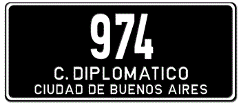 ARGENTINA DIPLOMATIC AUTO LICENSE PLATE -