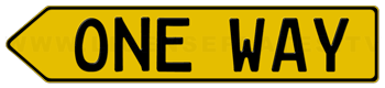 YELLOW ARROW PLATE (POINTING LEFT) - EMBOSSED WITH YOUR CUSTOM LETTERS OR NUMBERS