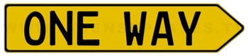 YELLOW ARROW PLATE (POINTING RIGHT) - EMBOSSED WITH YOUR CUSTOM LETTERS OR NUMBERS
